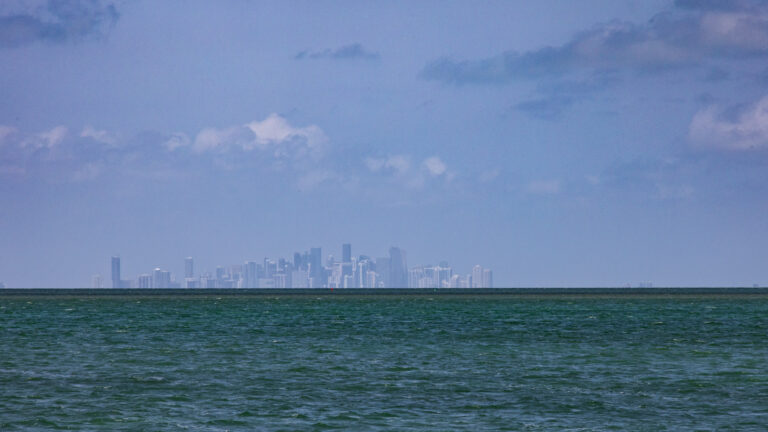 The distant skyline of Miami
