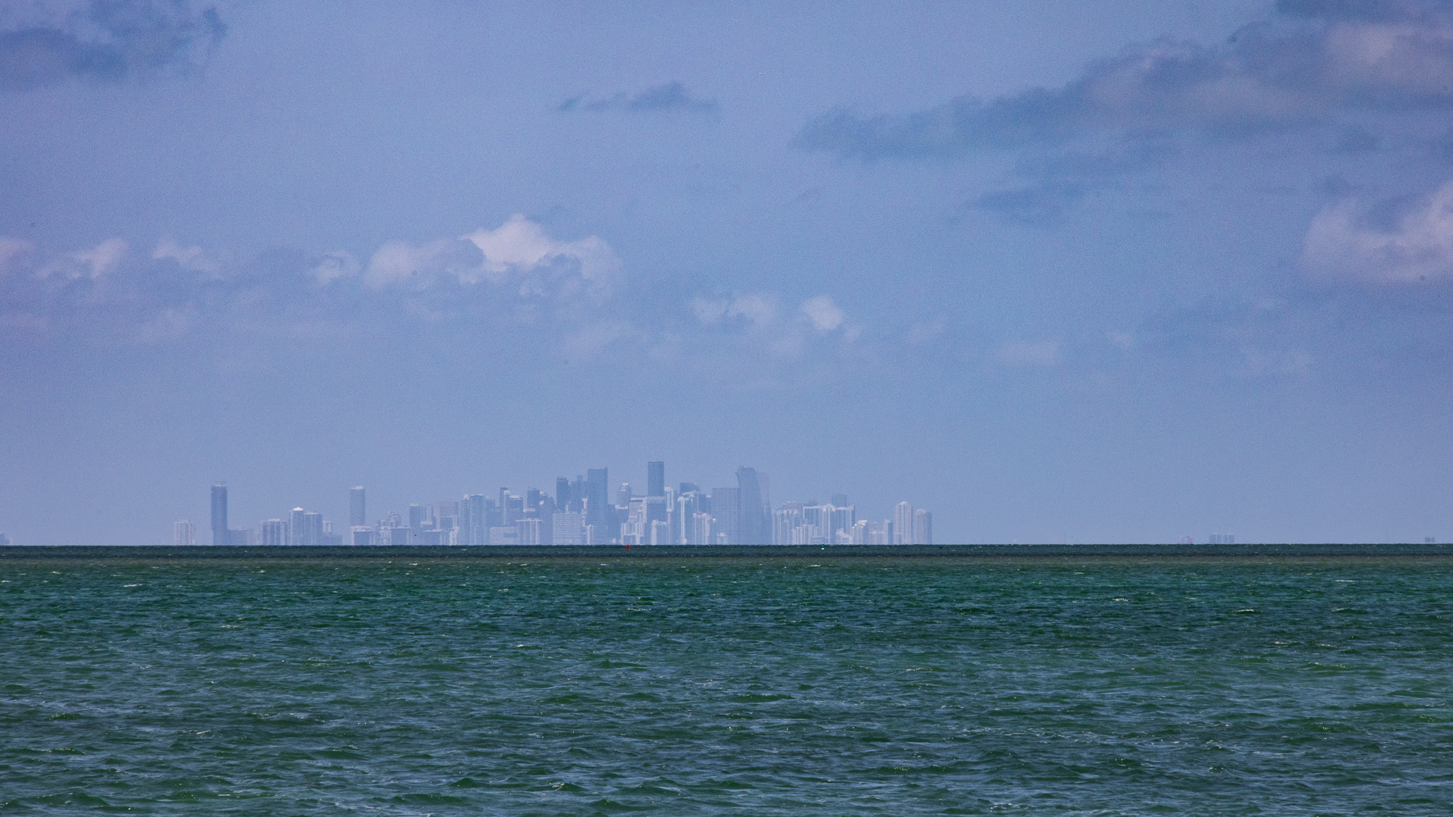 The distant skyline of Miami