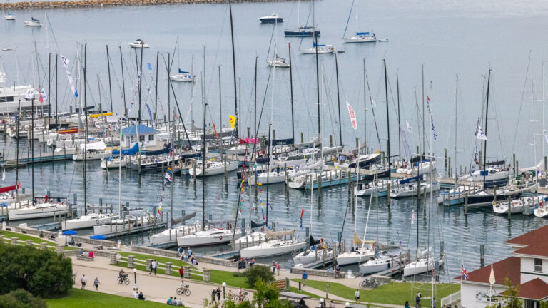 Raceing Sailboats at Mackinac Island