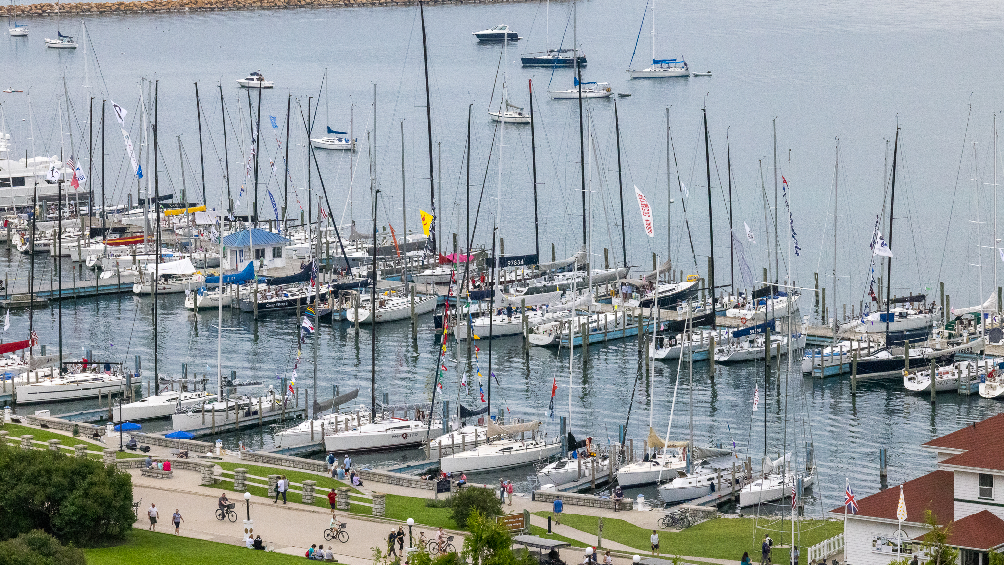 Raceing Sailboats at Mackinac Island