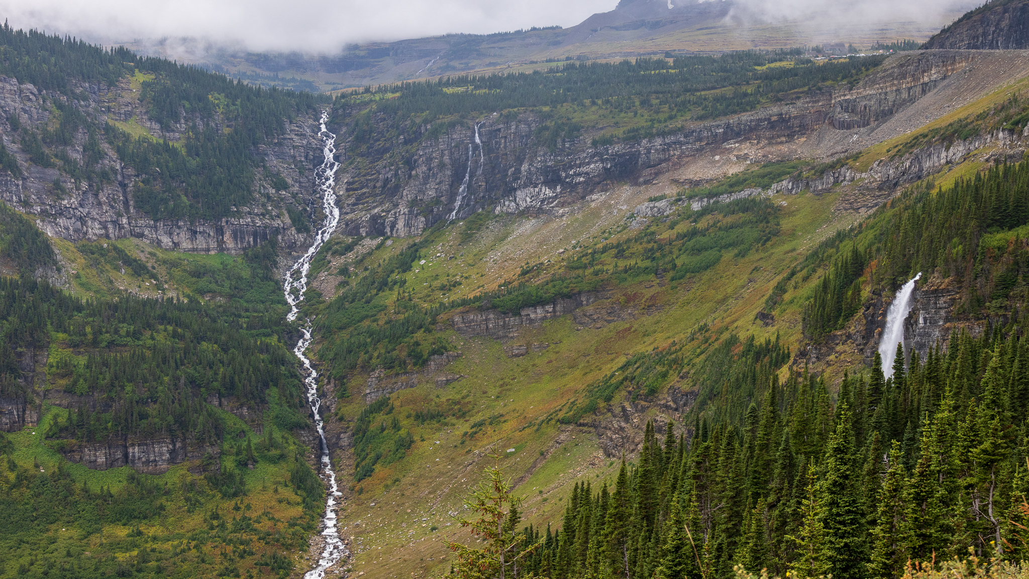 High apline waterfall